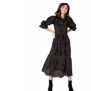 Free People Lavender Midi Dress Black. S